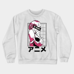 Japanese Vaporwave Cyberpunk Cool Girl Urban Style Crewneck Sweatshirt